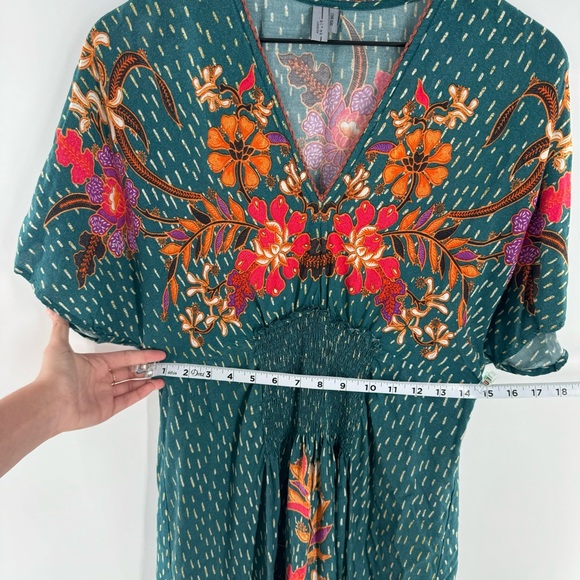 Bl^nk London x Anthropologie The Tatiana Kaftan Boho Blue Red One Size Blank - Picture 11 of 11